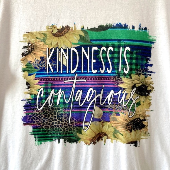 Kindness Is Contagious Graphic Tee | Size Large positive vibes - Picture 1 of 6